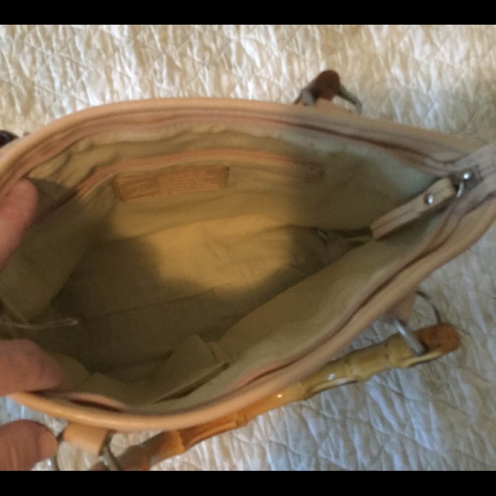 Relic Bamboo Handle Canvas Multicolored Handbag - image 8